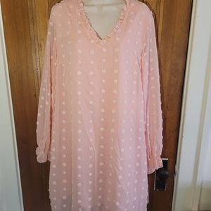 Shein Peach Chenille Dot Dress, XL